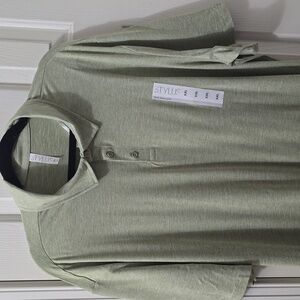 STYLUS BRAND MENS BIG & TALL LIGHT GREEN SHORT SLEEVES POLO SHIRT SIZE XXL